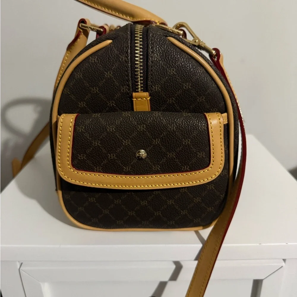 Rioni Brown and Tan  Boston satchel